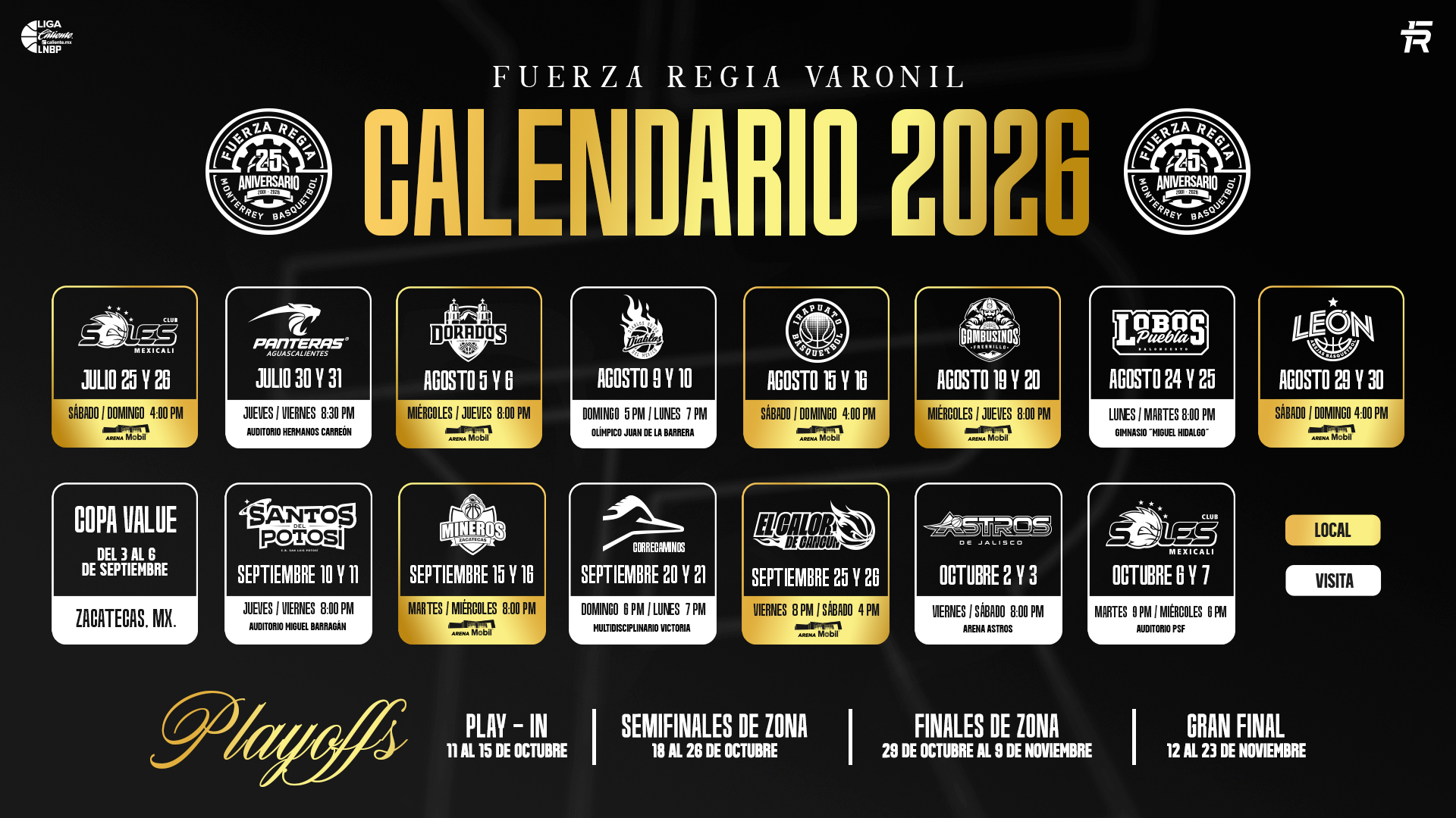Calendario Varonil 2026